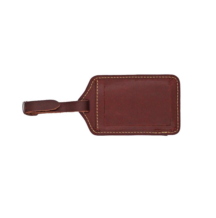 Trout needlepoint luggage tag by Asher Riley