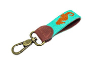 Seahorse Needlepoint Key Fob by Asher Riley