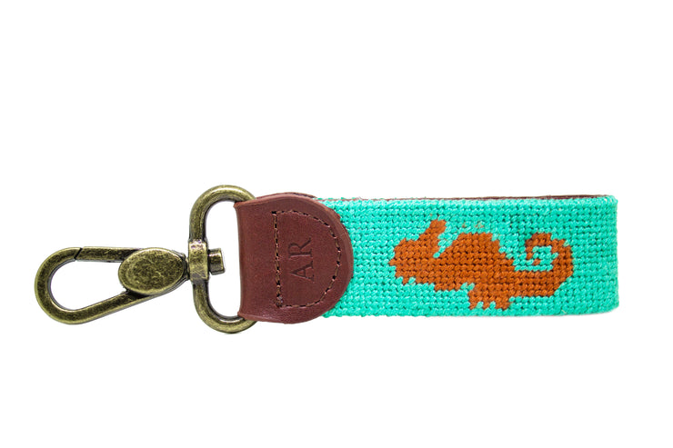 Seahorse Needlepoint Key Fob by Asher Riley