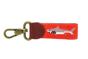 Shark needlepoint key fob by Asher Riley