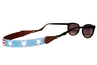 Asher Riley stars and stripes needlepoint sunglass straps