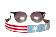Asher Riley stars and stripes needlepoint sunglass straps