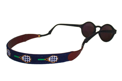 Asher Riley tennis racket needlepoint sunglass straps