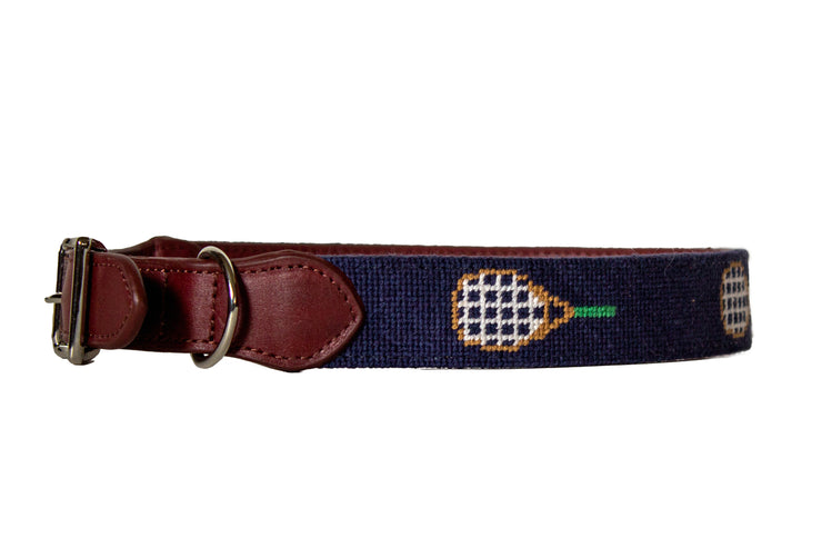 Tennis Needlepoint Dog Collar by Asher Riley