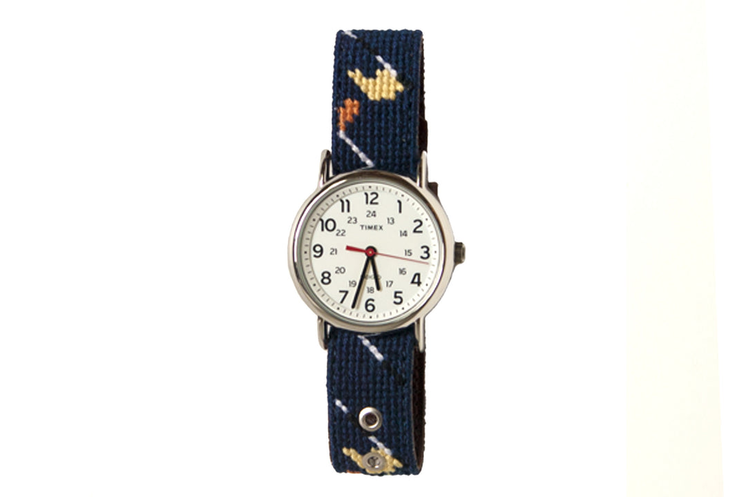 Golf Classic Needlepoint Watch Strap and Timex Watch Face Asher Riley