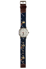 Golf Classic Needlepoint Watch Strap and Timex Watch Face