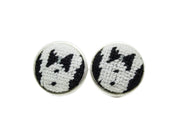 Tuxedo needlepoint cufflinks by Asher Riley