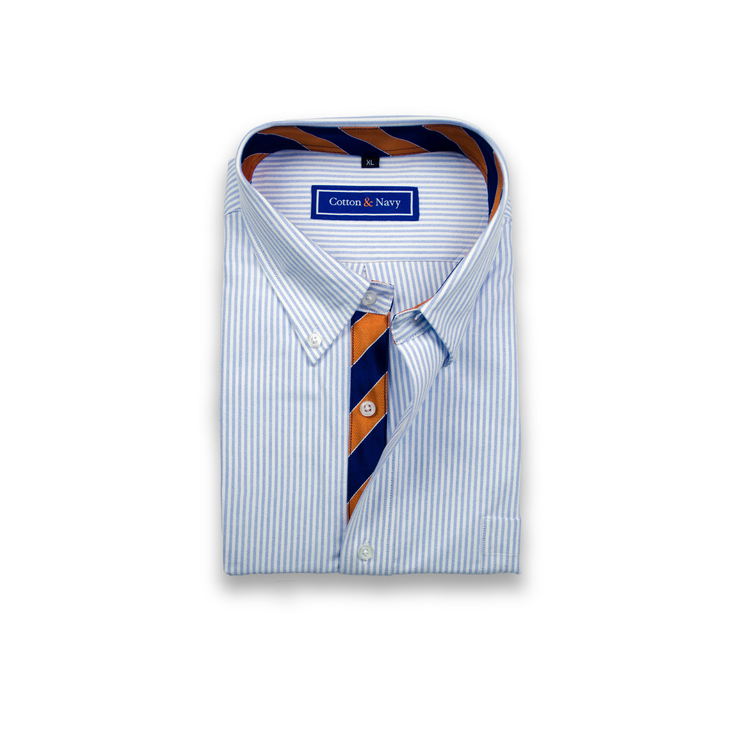 Custom Cotton & Navy Sport Shirt