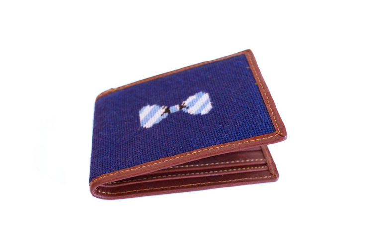 asher riley needlepoint bow tie wallet