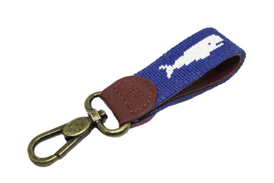 Whale Needlepoint Key Fob by Asher Riley