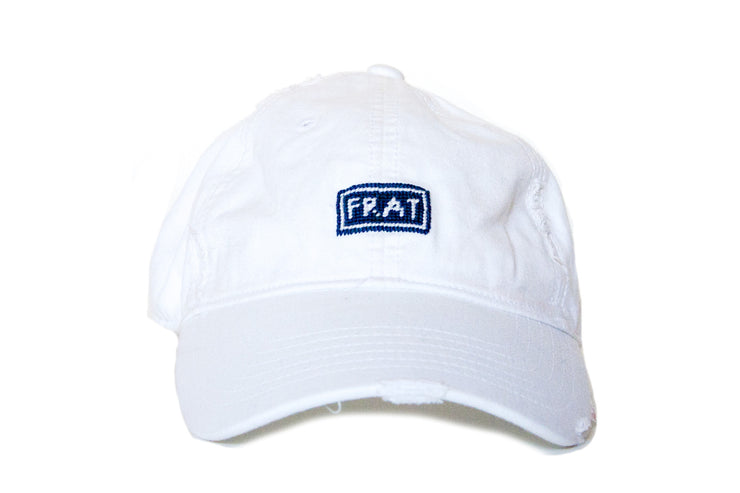 FRAT NEEDLEPOINT HAT WHITE